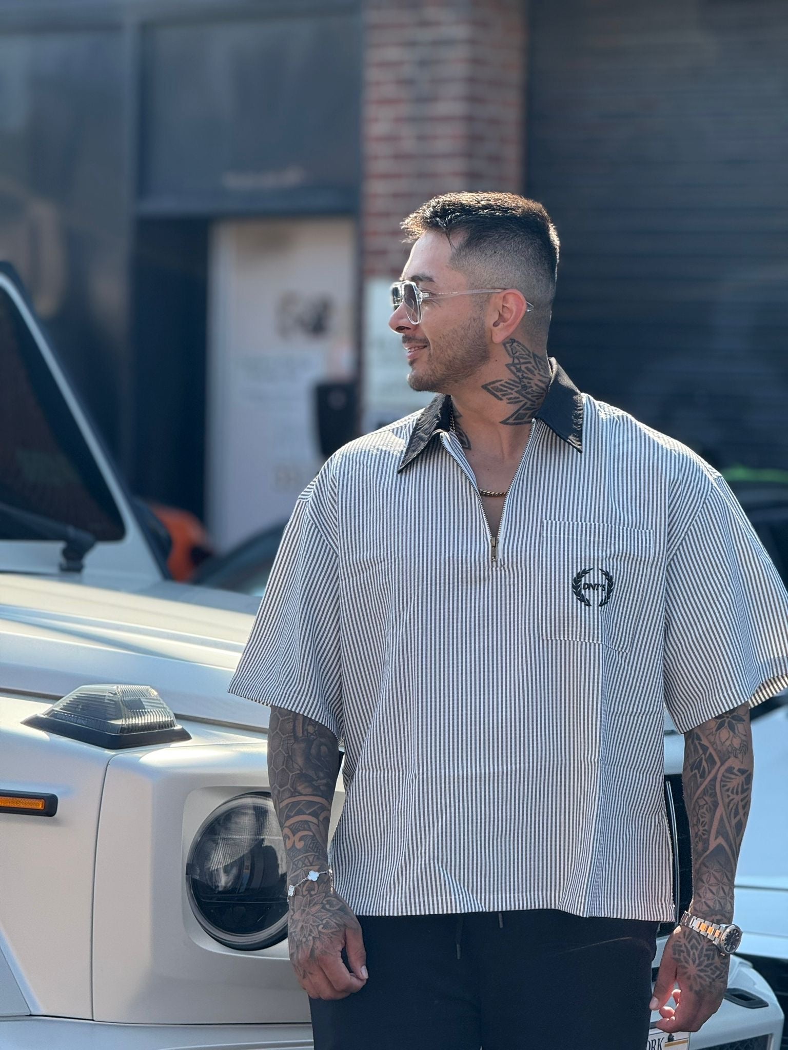 DNT'S MODERN IVY: STRIPE ZIP POLO